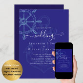 Nautical Ships Wheel Wedding Kaart