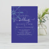 Nautical Ships Wheel Wedding Kaart (Staand voorkant)