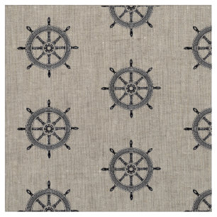 Nautical Ships Wheel    weefsel Stof