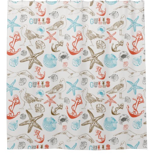 Nautical Shower Curtain Douchegordijn (Voorkant)