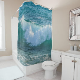 Nautical Shower Curtain, Waves zee shore oceaan Douchegordijn