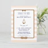 Nautical Shower the Bride Infinity Knot Soft Peach Kaart (Staand voorkant)