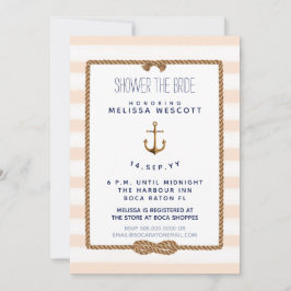 Nautical Shower the Bride Infinity Knot Soft Peach Kaart