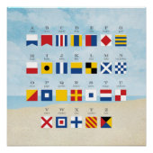 Nautical Signal Flag Alphabet and Beach 2 Perfect Poster (Voorkant)
