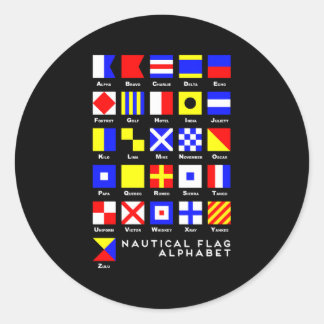 Nautical Signal Flag Alphabet Ronde Sticker