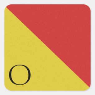 Nautical Signal Flag Alphabet Sticker O