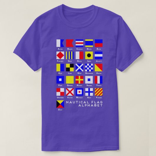 Nautical Signal Flag Alphabet T-shirt (Design voorkant)