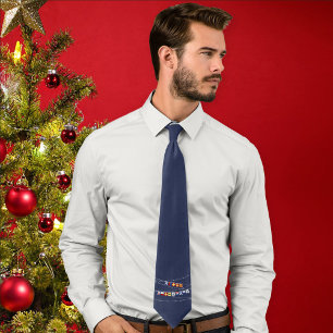 #Nautical Signal Flag Merry #Kerstmis   Navy Blue Stropdas