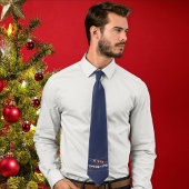 #Nautical Signal Flag Merry #Kerstmis | Navy Blue Stropdas