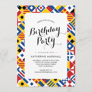 Nautical Signal Flag Pattern Birthday Kaart