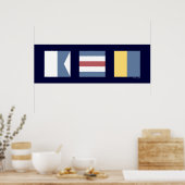 Nautical Signal Flags ACK Nantucket Poster (Keuken)