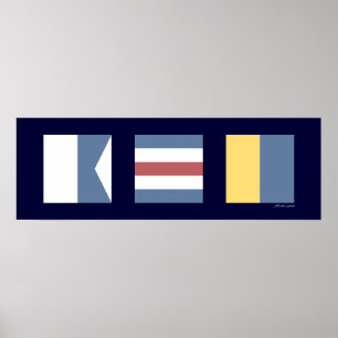 Nautical Signal Flags ACK Nantucket Poster