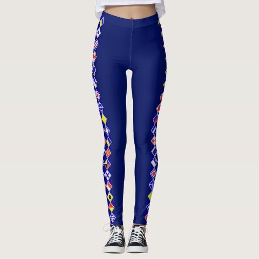 Nautical Signal Flags Decor on Leggings (Voorkant)