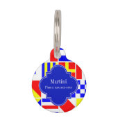 Nautical Signal Flags Royal Quatrefoil Monogram Huisdierpenning (Achterkant)