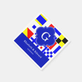 Nautical Signal Flags Royal Quatrefoil Monogram Servetten (Hoek)