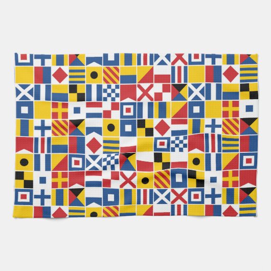 Nautical Signal Flagtern Theedoek (Horizontaal)