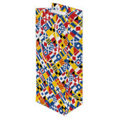 Nautical Signal Flagtern Wijn Cadeautas (Achterkant Gekanteld)