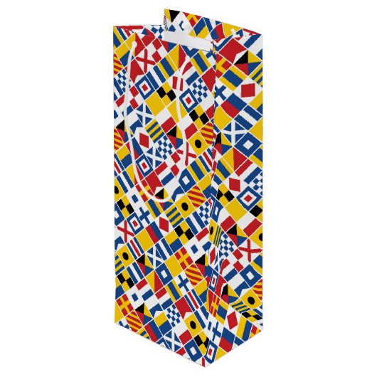 Nautical Signal Flagtern Wijn Cadeautas (Achterkant Gekanteld)