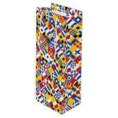 Nautical Signal Flagtern Wijn Cadeautas (Voorkant Gekanteld)