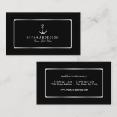 Nautical Silver Anchor Visitekaartje (Voorkant / Achterkant)