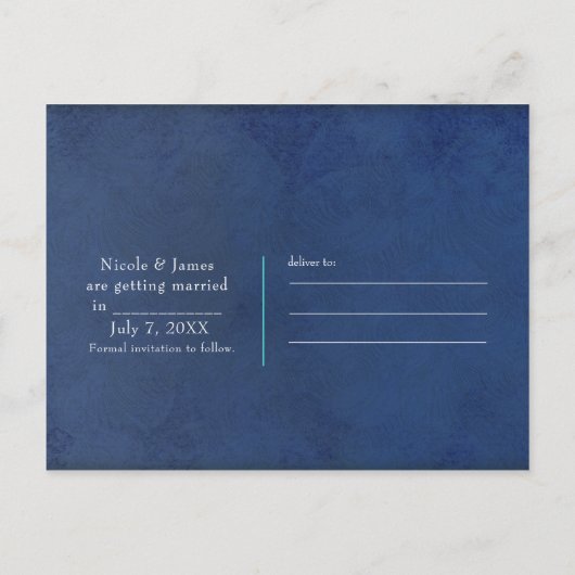 Nautical Silver Boat & Beach Dingen sparen de Datu Aankondigingskaart (Achterkant)