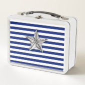 Nautical Silver Star-ontwerp op strepen (Voorkant)