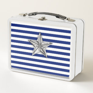 Nautical Silver Star-ontwerp op strepen