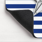 Nautical Silver Star op marineblauwe strepen Muismat (Hoek)