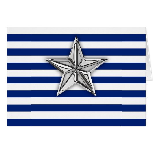 Nautical Silver Star op Stripes (Voorkant Horizontaal)