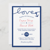 Nautical Simple Border Anchor & Rope Wedding Kaart (Voorkant)