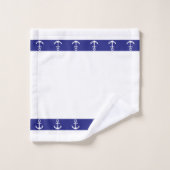 Nautical Simple, Elegant, Anchors on Blue & White Bad Handdoek (Wasdoekje)
