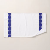 Nautical Simple, Elegant, Anchors on Blue & White Bad Handdoek (Handdoek)