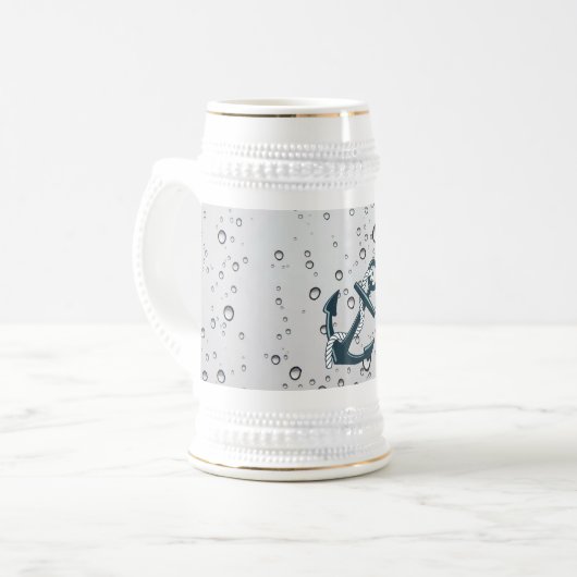 Nautical Sinking Anchor Personalized Bierpul (Voorkant links)