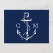 Nautical Sketch Anchor Meal Choice RSVP Uitnodiging Briefkaart (Voorkant)