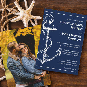 Nautical Sketch Anchor Photo Navy Weddenschap Kaart