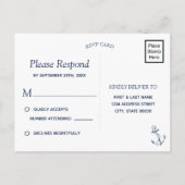Nautical Sketch Anchor | RSVP Uitnodiging Briefkaart (Achterkant)