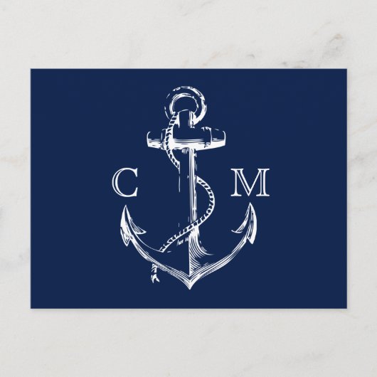 Nautical Sketch Anchor | RSVP Uitnodiging Briefkaart (Voorkant)