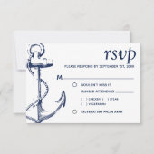 Nautical Sketch Anchor | RSVP van maankeuze Kaart (Voorkant)