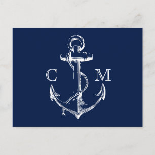 Nautical Sketch Anchor   RSVP van maankeuze Uitnodiging Briefkaart