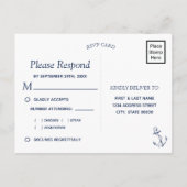 Nautical Sketch Anchor | RSVP van maankeuze Uitnodiging Briefkaart (Achterkant)