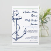 Nautical Sketch Anchor Script Font Weddenschap Kaart (Staand voorkant)