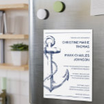 Nautical Sketch Anchor Wedding Invitation Magnetische Uitnodiging<br><div class="desc">Stropdas de knoop met deze marineschets voor de bruiloft. Neem contact met mij op voor verdere aanpassingen.</div>
