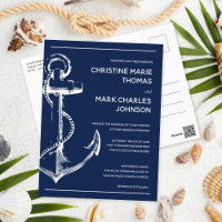 Nautical Sketch Anchor Wedding Navy