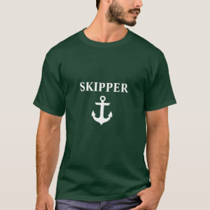 Nautical Skipper Anchor Green T-shirt
