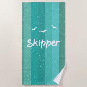Nautical Skipper Sailing Blue Striped Strandlaken