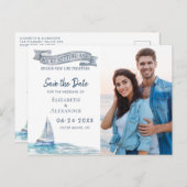 Nautical Sla de datumfoto op Aankondigingskaart (Voorkant / Achterkant)