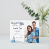 Nautical Sla de datumfoto op Aankondigingskaart (Staand voorkant)