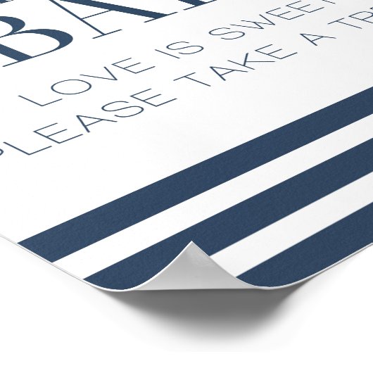 Nautical Snoep Bar Wedding Sign Poster (Hoek)