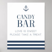 Nautical Snoep Bar Wedding Sign Poster (Voorkant)