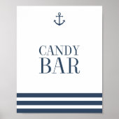 Nautical Snoep Bar Wedding Sign Poster (Voorkant)